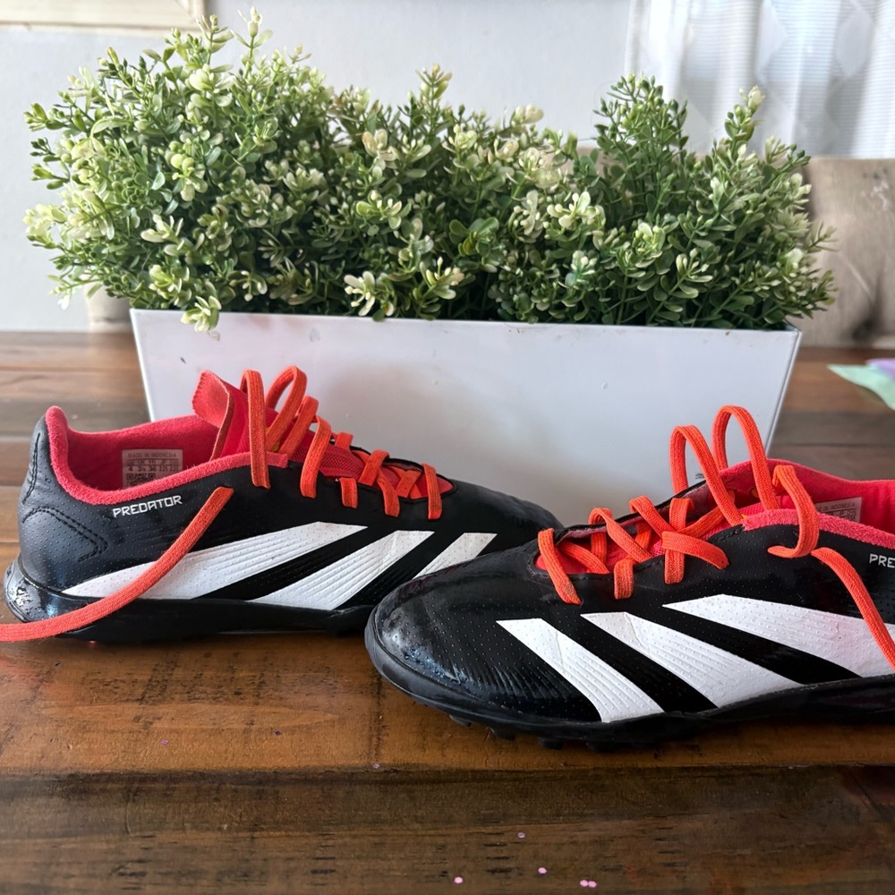 Adidas Kids Predator Black and Orange Sneakers